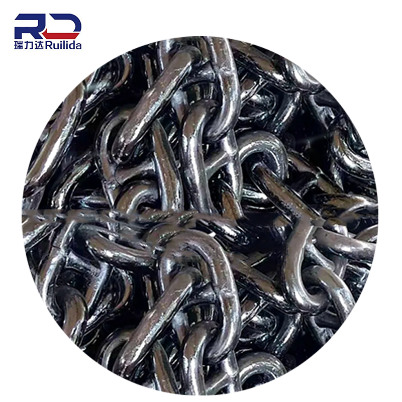 U2 Stud Welded Link Black Painted Marine Anchor Chain Lr Class Certified